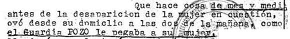 oy&oacute; desde su domicilio  como el guardia Pozo le pegaba a su mujer