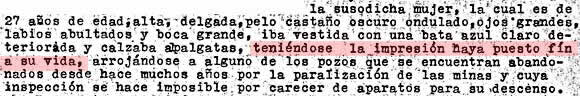 Teni�ndose la impresi�n haya puesto fin a su vida...