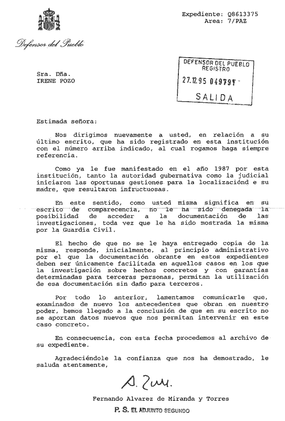 Defensor del Pueblo... Defensor del Pueblo...